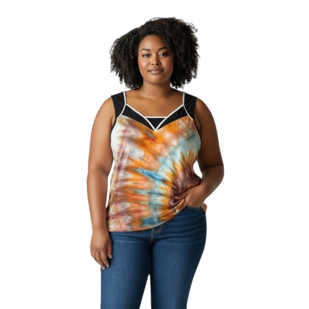 Wimbledon Large Tank Top Handmade Tie Dye Sleeveless Tennis Embroidered Logo 846